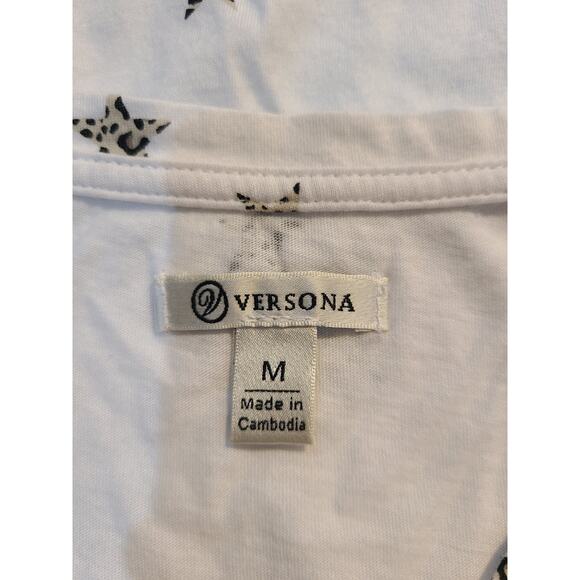 Versona medium women's leopard and zebra star print v neck tee - Picture 4 of 8